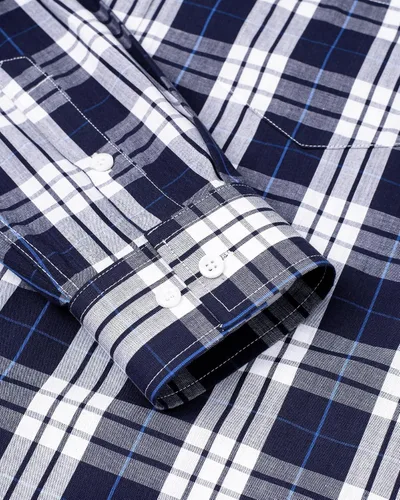 Vista 5 de Alimens & Gentle - Camisas a cuadros con botones para hombre, camisas de vestir de manga larga, de algodón, corte estándar