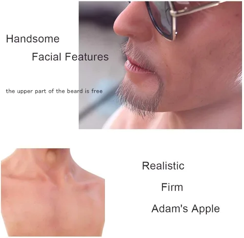Vista 3 de Cyomi Máscara de silicona para hombre viejo realista cara masculina occidental completa para crossdresser cosplay disfraz de Halloween 5G