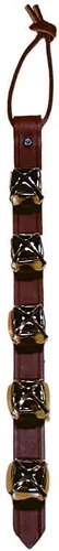 Vista 8 de Arctic Sleigh Bells - Timbres decorativos de cuero para puerta (10 pulgadas con 3 campanas, cuero marrón con campanas plateadas)