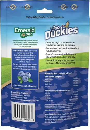 Vista 2 de Emerald Pet Little Duckies - Golosinas crujientes naturales para perros, hechas en Estados Unidos
