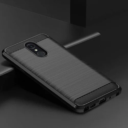 Vista 2 de Asuwish Funda para LG Stylo 4 con protector de pantalla de vidrio templado y accesorios para celular, funda delgada y suave de goma de silicona Negro