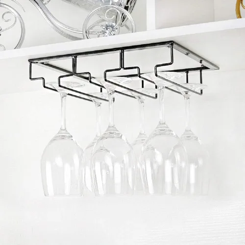 Vista 6 de FOMANSH Estante para Copas de Vino - Organizador de Metal para Soporte de Copas de Vino debajo del Gabinete, Soporte para Copas de Vino, Colgador