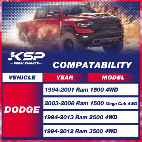 Vista 2 de KSP - Kits de elevación delantera de 2.5 pulgadas para Ram 4WD, espaciadores de resorte helicoidal de acero de 2.5 pulgadas, 2 piezas kits