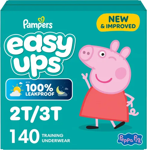 Vista 31 de Easy Ups - Pantalones de entrenamiento para niñas y niños, talla 4 (2T3T), 25 unidades, ropa interior absorbente de Peppa Pig, hasta un 100% a