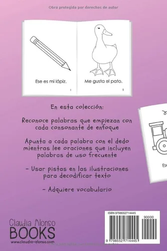 Vista 2 de Colección 2 Libritos decodificables del alfabeto Consonantes m, p, t, l (Libritos decodificables en español) (Spanish Edition)