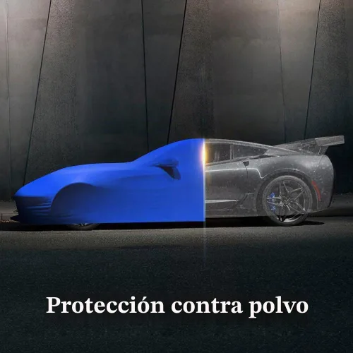 Vista 5 de WinPower Cubierta para Auto Deportivo de Interior 177-189 Pulgadas Elástica a Prueba de Polvo Protección Cubierta Completa para Auto para Garaje Azul