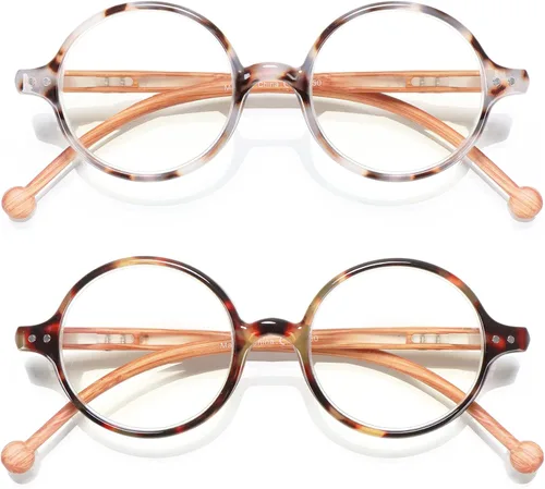 Vista 14 de Gafas de Lectura Redondas para Mujeres y Hombres con Bloqueo de Luz Azul, Lectores Circulares Unisex Ultraligeros, Gafas de Lectura sin Prescripción
