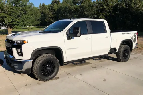 Vista 4 de Magnum RT Gen 2 Drop Steps - Estribos negros compatibles con Crew Cab 2019-2026 Silverado Sierra 1500 y 2020-2026 2500/3500 HD