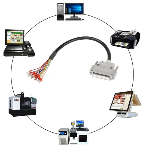 Vista 7 de XMSJSIY DB25 Adaptador de conector hembra RS232 25Pin Cable de extensión serie Cable de repuesto de puerto de 25 pines sin soldadura con cable