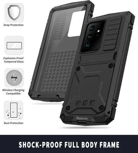 Vista 3 de Simicoo Samsung S21 Plus 5G - Funda de silicona resistente a prueba de golpes, resistente a los golpes, funda protectora de pantalla integrada