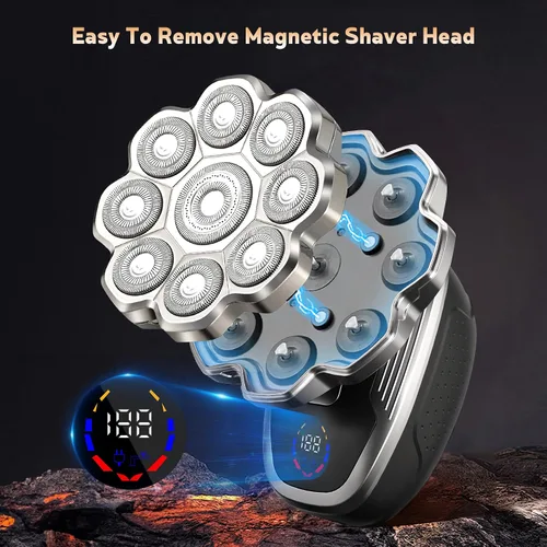 Vista 4 de Maquinilla de afeitar eléctrica para hombres, afeitadoras de cabeza para hombres calvos, afeitadoras eléctricas para hombres con afeitadora