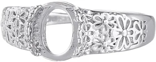 Vista 17 de Base de anillo en blanco ajustable de plata de ley 925 maciza para cabujones ovalados, camafeo de bricolaje, suministros para hacer joyas