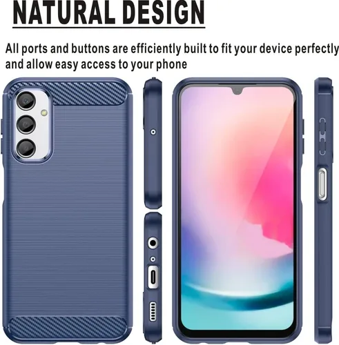 Vista 3 de Funda para Samsung Galaxy A24 4G, con protector de pantalla, absorción de golpes, flexible de goma TPU protectora para A24 4G 2023 de 6.5 pulgadas