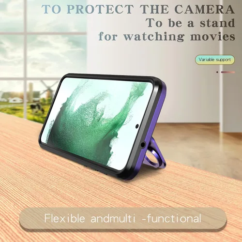 Vista 3 de Asuwish Funda de teléfono para Samsung Galaxy S23 5G con protector de pantalla de vidrio templado y soporte delgado, accesorios móviles híbridos