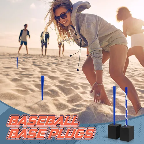 Vista 5 de Shappy 12 tapones de base de béisbol con borla, tapones de anclaje resistentes para campo de béisbol y accesorios de sóftbol