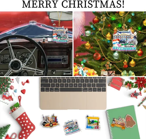 Vista 5 de Bahamas Nassau - Adorno de Navidad de acrílico transparente de doble cara para decoración de árbol, colgante de recuerdo de viaje, colección