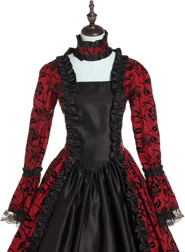 Vista 7 de CountryWomen 18th Century Women's Rococo Ball Gown Printing Costumes Long Gothic Victorian Dress Masquerade Theme Dresses