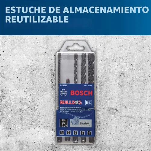 Vista 5 de Bosch HCK005 - Juego de brocas para martillo perforador S4L SDS-plus, 5 piezas