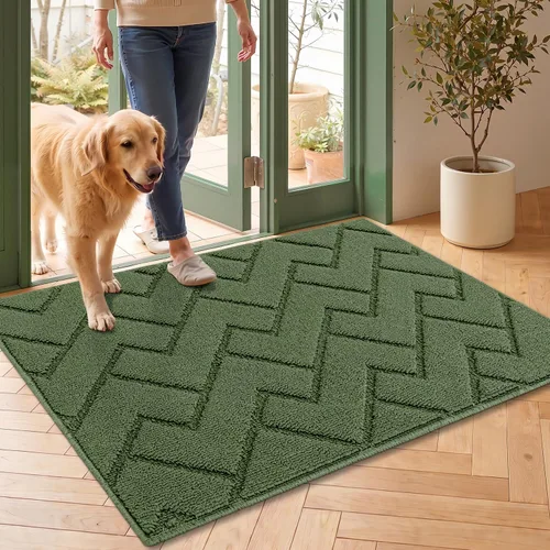 Vista 28 de hicorfe Tapete para puerta delantera para entrada exterior, 20 x 31.5 pulgadas, absorbente, resistente a la suciedad, tapetes de bienvenida