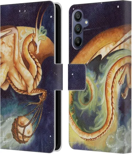 Vista 326 de Head Case Designs Officially Licensed Carla Morrow Galactic Entrancement Dragons Leather Wallet Case Compatible with Samsung Galaxy A07 4G