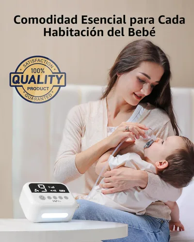 Vista 7 de HEYVALUE Aspirador Nasal para Bebé, Ventosa Nasal de Grado Hospitalario con 9 Niveles de Succión, Luz Nocturna y Función Tranquilizante de Canciones