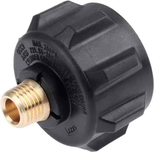 Vista 3 de Adaptador de depósito de propano Válvula reguladora de gas 1/4 pulgadas macho con tuerca (QCC1 1/4 "macho)