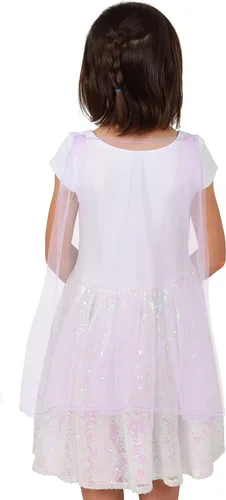 Vista 3 de Disney Vestido de fiesta de princesa Elsa y Anna inspirado en Frozen con capa desmontable
