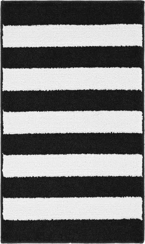 Vista 12 de Garland Rug Beach Stripe Basin - Alfombra de baño lavable a rayas azules, antideslizante, de secado rápido, suave y absorbente, lavable a máquina
