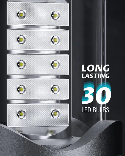 Vista 4 de Lichamp Paquete de 4 linternas LED para acampar, luces de campamento con pilas, linterna plegable LED, kit de suministros de emergencia portátiles