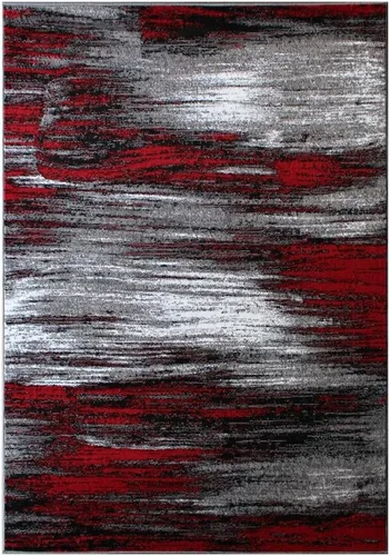 Vista 10 de Masada Rugs, Alfombra moderna y contemporánea, azul, gris y negro (2 pies x 3 pies)