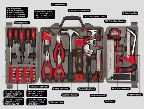 Vista 5 de Apollo Tools DT0204 - Kit de herramientas para el hogar, 71 piezas