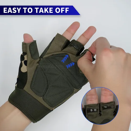 Vista 6 de Guantes sin dedos Fioretto para Airsoft, tiro, medio dedo, caza, senderismo, ciclismo, conducción, motocicleta, escalada, guantes de trabajo M210603