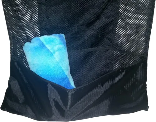 Vista 7 de Mochila XL Carry All Mesh Beach Bag con cordón y bolsillo exterior con cremallera