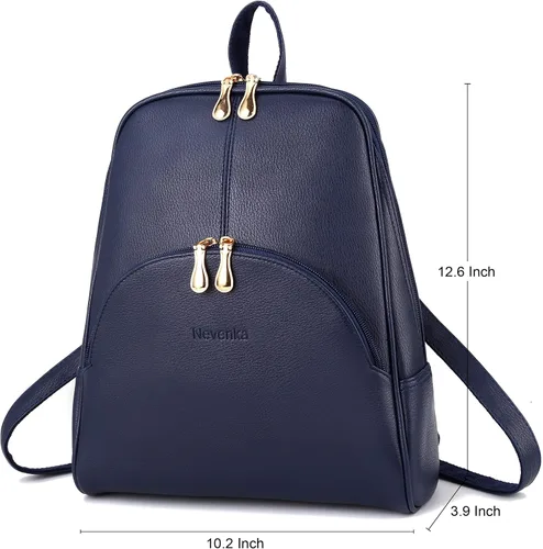 Vista 18 de Nevenka mochila informal estilo cartera de imitación cuero con cierre para mujer