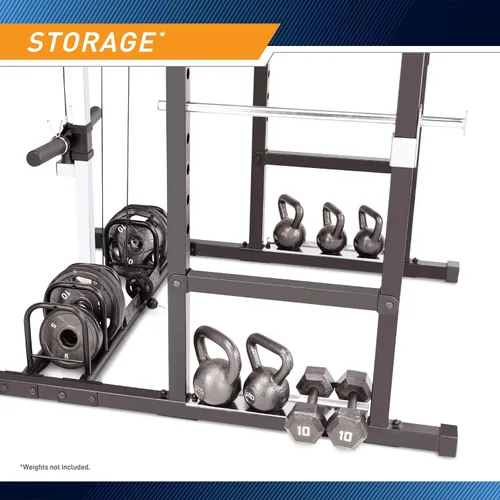 Vista 4 de Marcy Strength Training Home Gym Cage with Pulley System for Weightlifting, Bodybuilding, Full Body Workout Equipment for Home Exercise