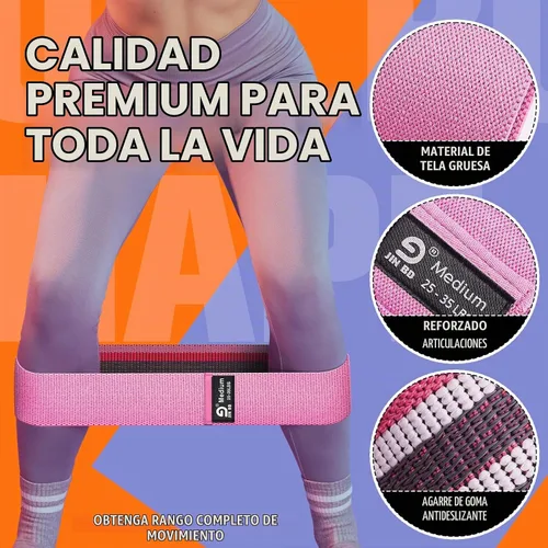 Vista 4 de Booty & Resistance Bands – 3 Level Non-Slip Fabric Exercise Bands for Legs & Glutes, Women & Men, Squats, Hip Thigh Training, Yoga, Pilates, Home