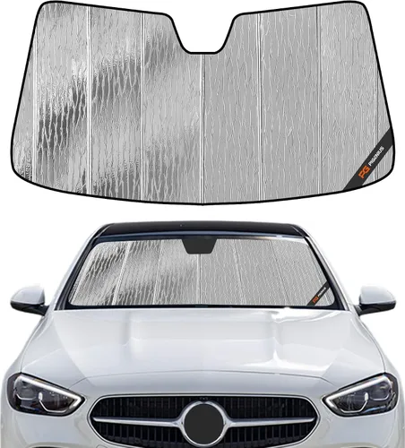 Vista 27 de Pigenius Parasol de parabrisas para Mercedes-Benz Clase C Convertible/Coupé 2017-2023 - Salvaguardia Gris