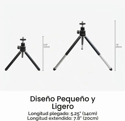 Vista 6 de MEE Audio Mini trípode ligero para cámaras web y cámaras pequeñas para videoconferencia; flexible, portátil, compacto, soporte de montaje de viaje