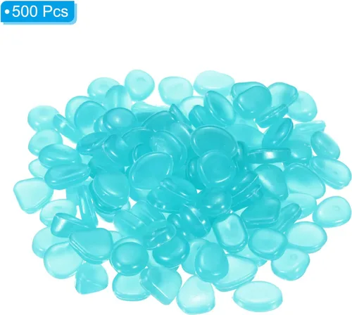 Vista 3 de MECCANIXITY 500 piedras brillantes de 8 a 0.433 in, decoración en la oscuridad, piedras luminosas, decoración de bricolaje azul decorativo