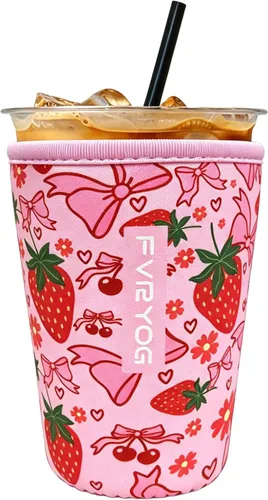 Vista 177 de Reusable Insulated Neoprene Iced Coffee Sleeves for Iced Coffee Cups, Coffee Coolies sleeves for Iced & Hot Drinks