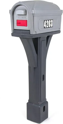 Vista 9 de Simplay3 USPS T4 - Cubierta para buzón y poste XL con construcción duradera de doble pared, diseño resistente a la intemperie, color negro