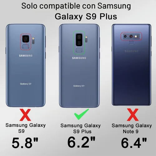 Vista 7 de Funda protectora a prueba de golpes para Samsung Galaxy S9 Plus, 6.2 pulgadas (negro)