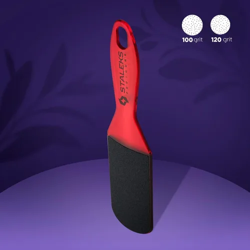 Vista 3 de STALEKS PRO Expert 10 Tipo 2 - Lima de pie de plástico (grano 80/120), herramienta ergonómica de pedicura de doble cara para callos y piel