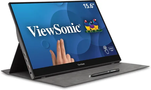 Vista 9 de ViewSonic VA1653 - Monitor portátil de 16 pulgadas 1080p FHD IPS con cuidado de los ojos, soporte incorporado, USB C, Mini HDMI y estuche protector.
