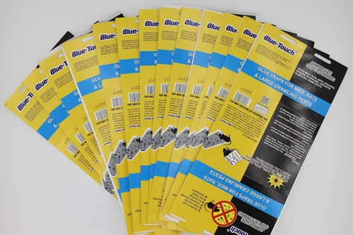 Vista 5 de Blue-Touch - Trampas de pegamento extra grandes para ratas, tableros de pegamento perfumados con mantequilla de maní para ratones, ratas, ratones