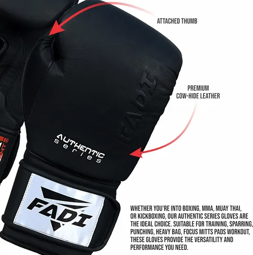 Vista 3 de Guantes de boxeo A1 Pro – Guantes de entrenamiento de piel de vaca auténtica para hombres y mujeres Ideal para boxeo, Muay Thai, kickboxing, MMA