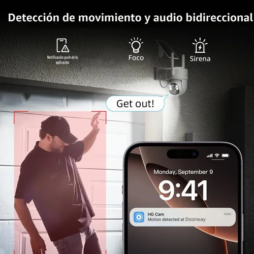 Vista 8 de Cámaras de seguridad solar 2K inalámbricas para exteriores (4 cámaras)