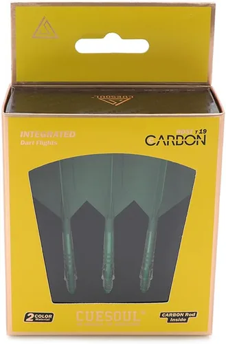 Vista 5 de CUESOUL ROST T19 - Eje de dardo integrado de carbono y forma de ala grande de vuelo, verde oscuro con ejes verdes
