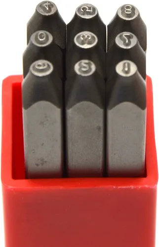 Vista 10 de Juego de 27 sellos de acero resistente con letras mayúsculas de 3/64" 1mm, kit de punzones de alfabeto para estampado a mano de caracteres, código