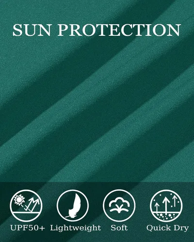 Vista 5 de TACVASEN Polo de golf para mujer, manga larga, protección solar UPF 50+, cuello de 3 botones, camiseta de secado rápido